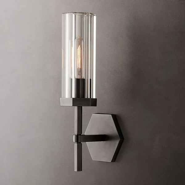Lambet Hexagonal Short Bathroom Wall Sconce