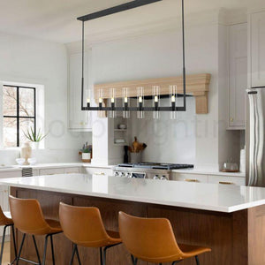 Ravelle 59-Inch Linear Glass Shade Chandelier for Dining Room