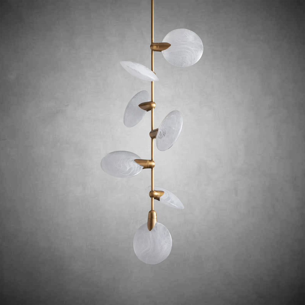 Lyla Hand-Blown Glass Petal Pendant Chandelier with 7 LEDs