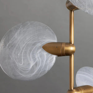 Lyla Hand-Blown Glass Petal Pendant Chandelier with 7 LEDs