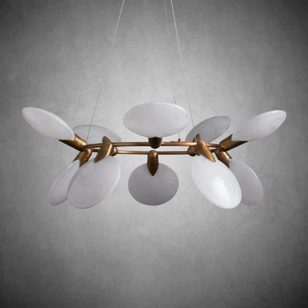 Lyla Halo Hand-Blown Glass Petal Chandelier with Adjustable Drop LEDs