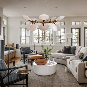 Lyla Halo Hand-Blown Glass Petal Chandelier with Adjustable Drop LEDs