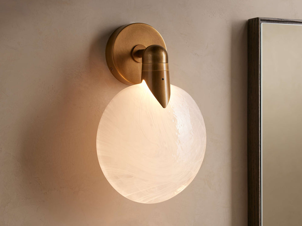 Lyla Hand Blown Glass Petal Wall Sconce with Dimmable LED