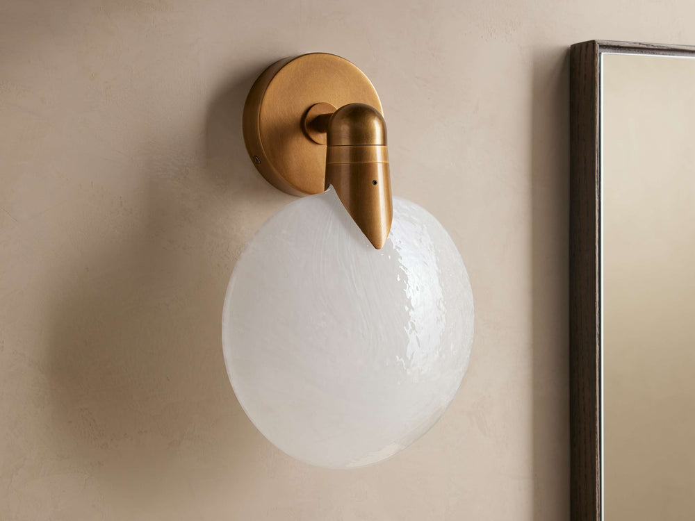 Lyla Hand Blown Glass Petal Wall Sconce with Dimmable LED