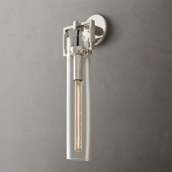 Mechanic Glass Cylinder Bedroom Wall Sconce 16''