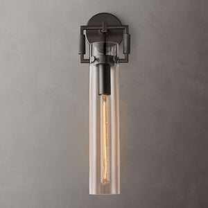 Mechanic Glass Cylinder Bedroom Wall Sconce 16''