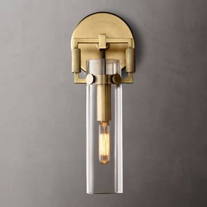 Mechanic Glass Cylinder Bedroom Wall Sconce 9''