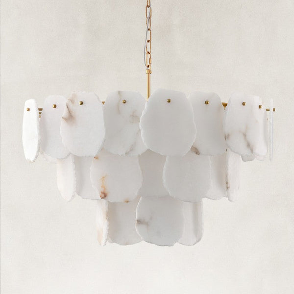 Mira Alabaster Multi-Tier Round Chandelier 32"D