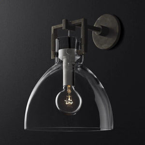 Mechanic Glass Cloche Bedroom Sconce 10''