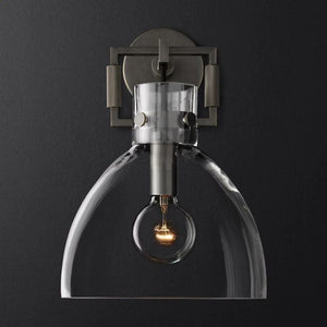 Mechanic Glass Cloche Bedroom Sconce 10''