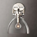 Mechanic Glass Bedroom Cloche Sconce 8''