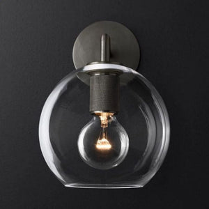 Mechanic Globe Shade Bedroom Sconce