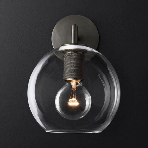 Mechanic Globe Shade Bedroom Sconce