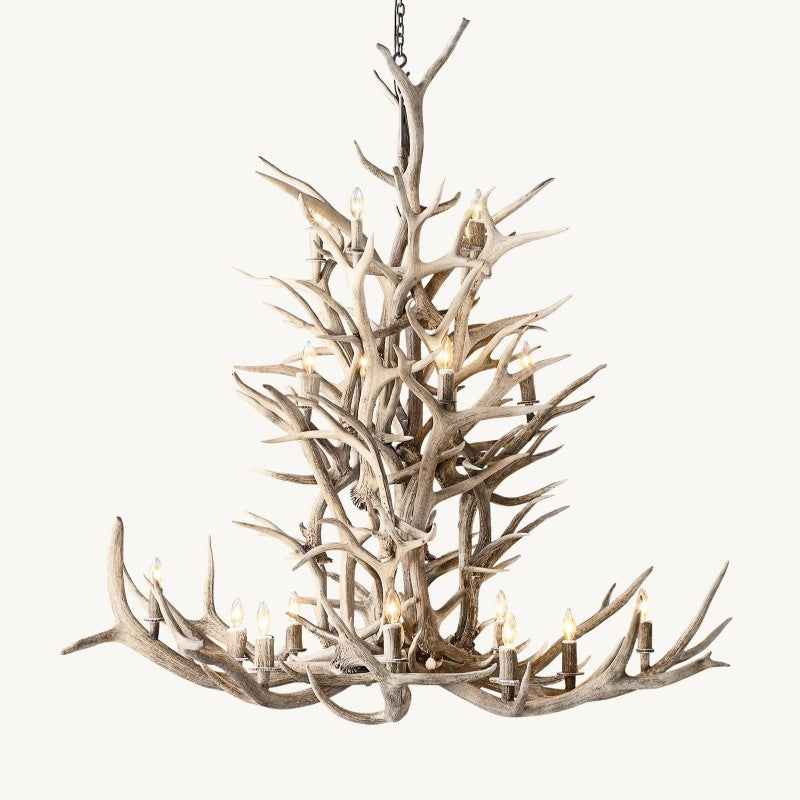 Natural Antler Chandelier 66"