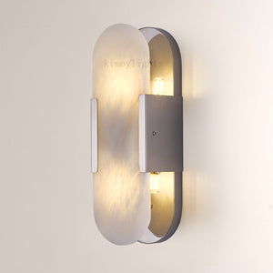 OpalEdge Oval Alabaster Wall Sconces 13.8 19.7H