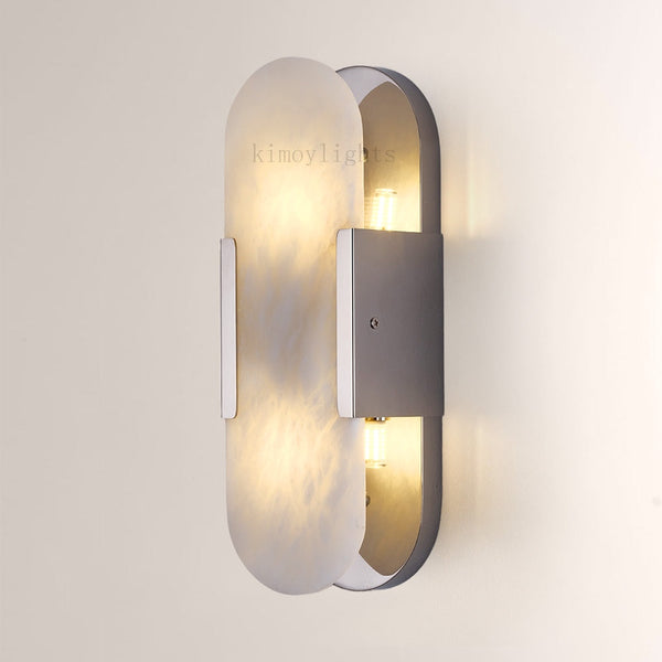OpalEdge Oval Alabaster Wall Sconces 13.8 19.7H