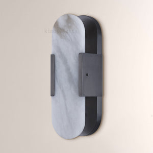 OpalEdge Oval Alabaster Wall Sconces 13.8 19.7H