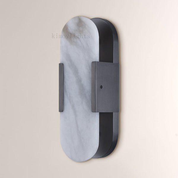 OpalEdge Oval Alabaster Wall Sconces 13.8 19.7H