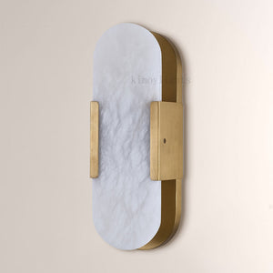 OpalEdge Oval Alabaster Wall Sconces 13.8 19.7H