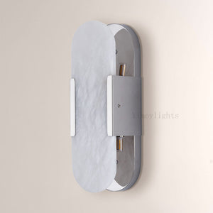 OpalEdge Oval Alabaster Wall Sconces 13.8 19.7H