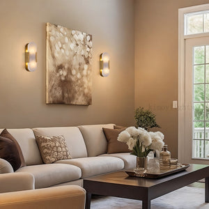 OpalEdge Oval Alabaster Wall Sconces 13.8 19.7H