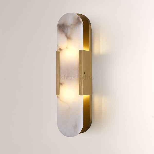 OpalEdge Oval Alabaster Wall Sconces 13.8 19.7H