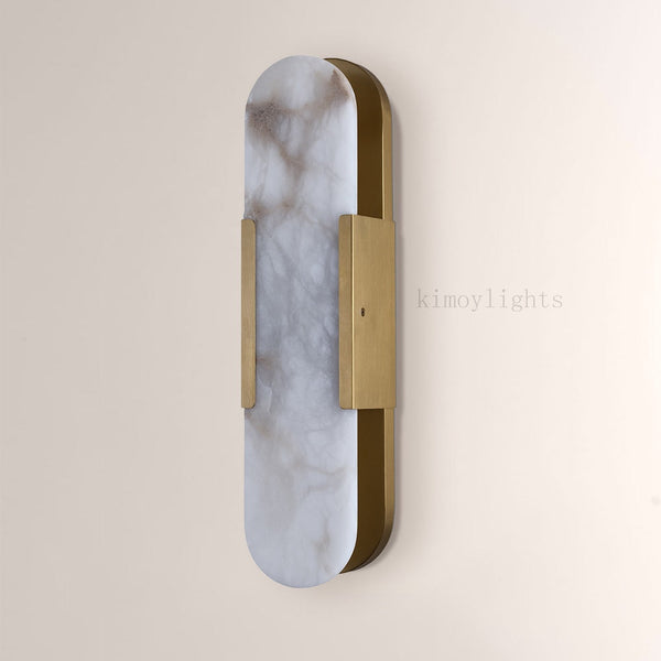 OpalEdge Oval Alabaster Wall Sconces 13.8 19.7H