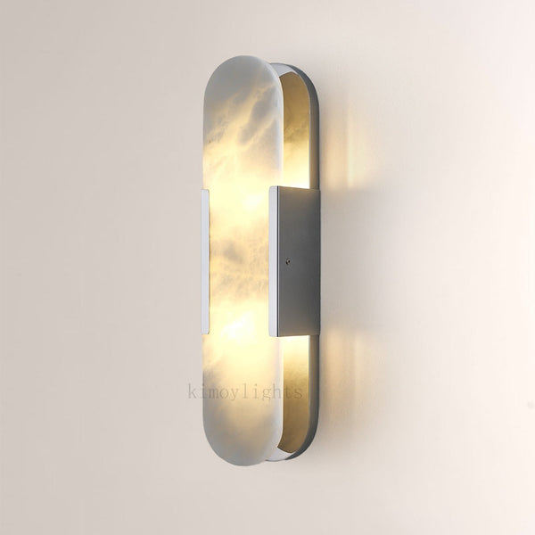OpalEdge Oval Alabaster Wall Sconces 13.8 19.7H