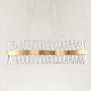 Prisma Crystal Rectangular Chandelier 40"W