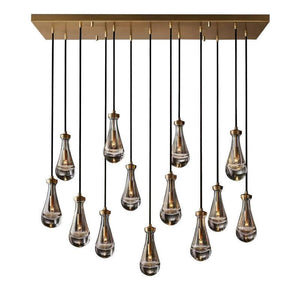 Raindrop Rectangular Dining Room Chandelier 54"