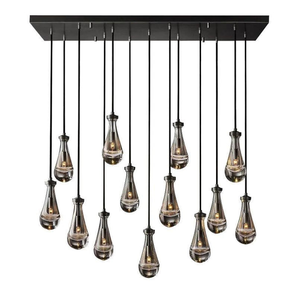 Raindrop Rectangular Dining Room Chandelier 54"
