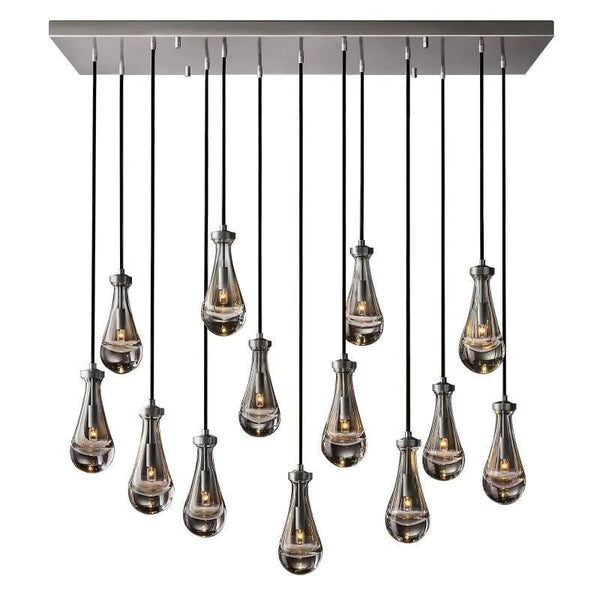 Raindrop Rectangular Dining Room Chandelier 54"