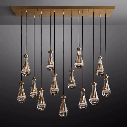 Raindrop Rectangular Dining Room Chandelier 54"