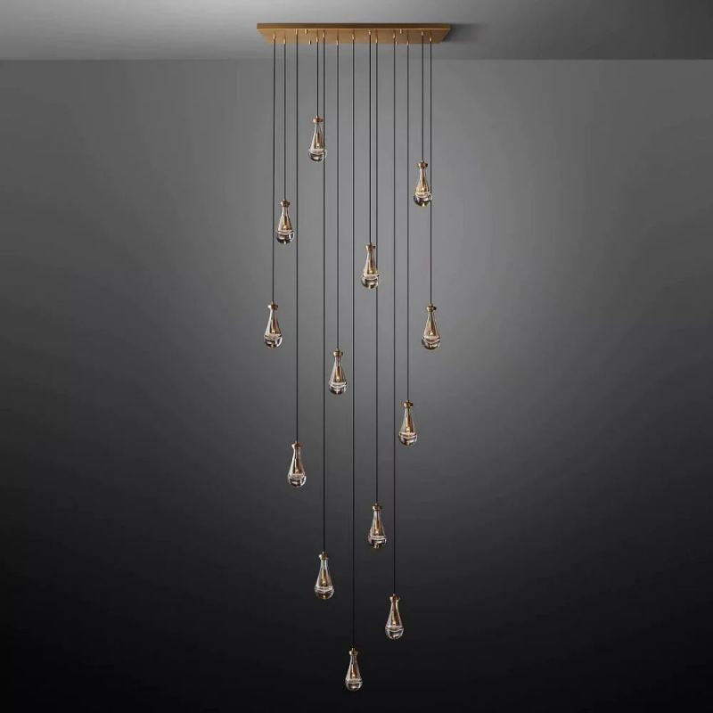 Raindrop Rectangular Dining Room Chandelier 54"