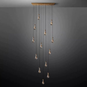 Raindrop Rectangular Dining Room Chandelier 54"