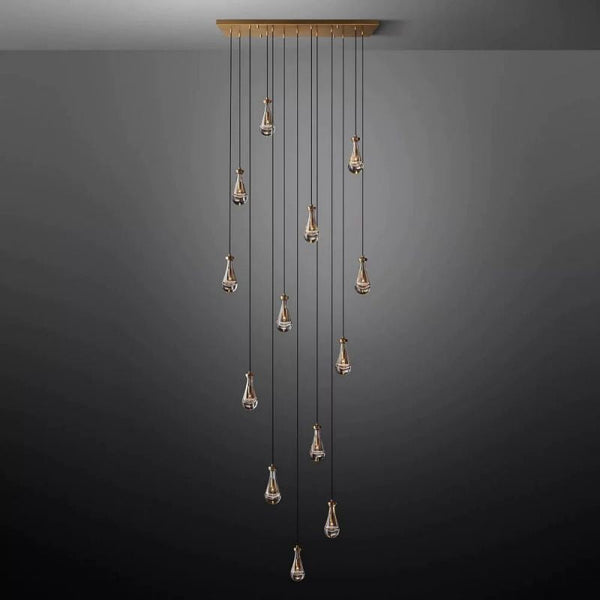 Raindrop Rectangular Dining Room Chandelier 54"