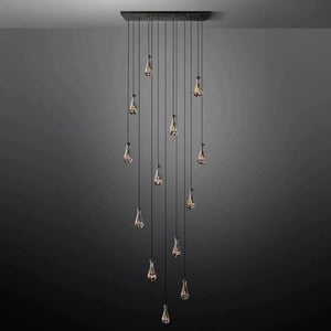 Raindrop Rectangular Dining Room Chandelier 54"