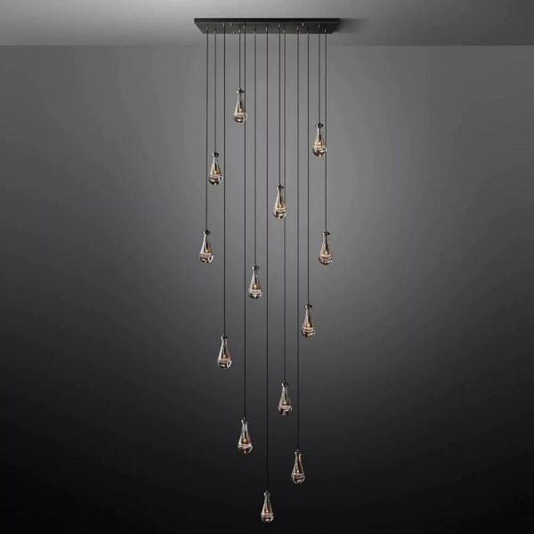 Raindrop Rectangular Dining Room Chandelier 54"