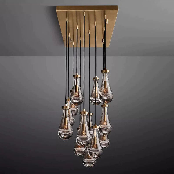Raindrop Rectangular Dining Room Chandelier 54"