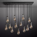 Raindrop Rectangular Dining Room Chandelier 54"