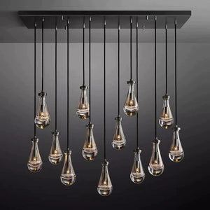Raindrop Rectangular Dining Room Chandelier 54"