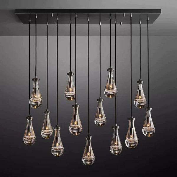 Raindrop Rectangular Dining Room Chandelier 54"