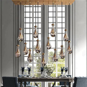 Raindrop Rectangular Dining Room Chandelier 54"