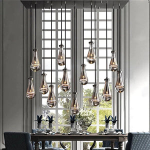 Raindrop Rectangular Dining Room Chandelier 54"