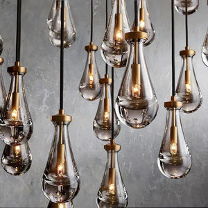 Raindrop Rectangular Dining Room Chandelier 54"