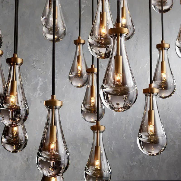 Raindrop Rectangular Dining Room Chandelier 54"