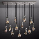 Raindrop Rectangular Dining Room Chandelier 54"