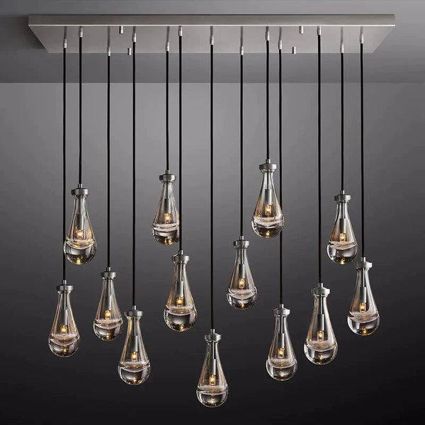 Raindrop Rectangular Dining Room Chandelier 54"