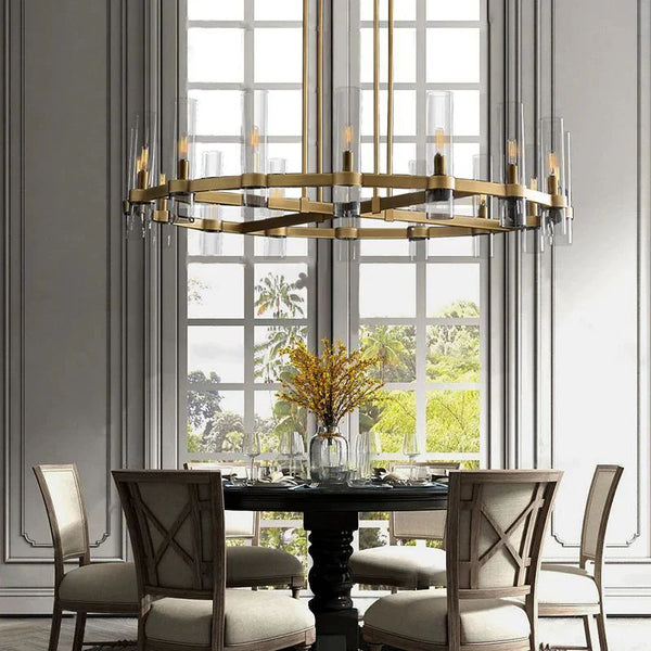 Ravella Blown Glass Round Chandelier 48"