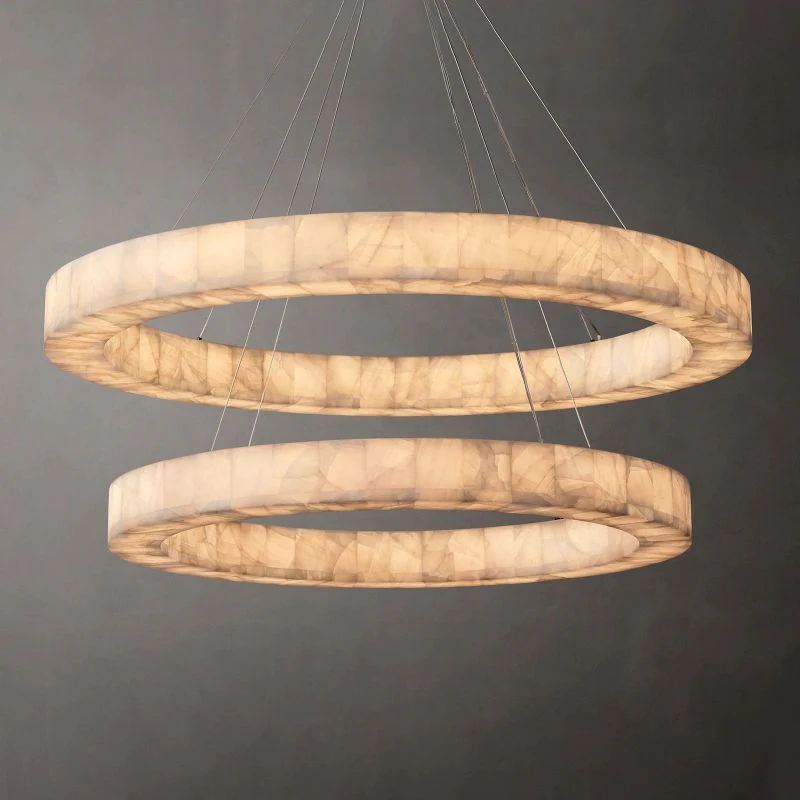 Riveage 2-Tier Round Calcite Chandelier 60"
